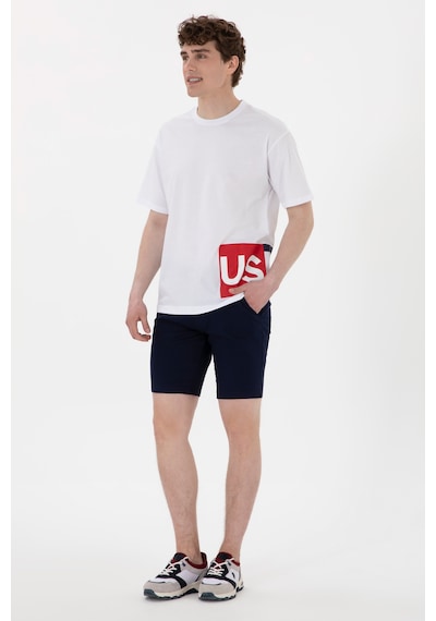 U.S. Polo Assn. Erkek Comfort Fit Bisiklet Yaka Beyaz Tişört 50306879-VR013