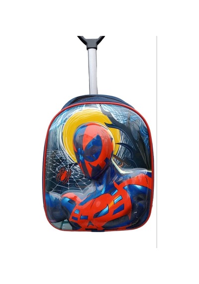 DZC KUZENLER ÇANTA SPDERMAN Tekerlekli Çocuk Sırt Çantası KABARTMALI ÖRÜMCEK ADAM ÇEKÇEKLİ OKUL KREŞ