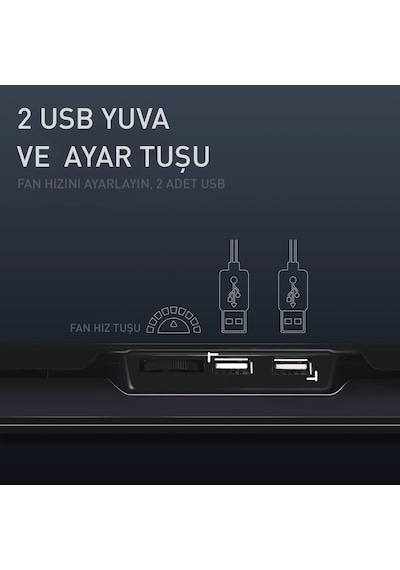 Gamebooster Gb-ns04 Wind 5 Fanlı 2xusb Portlu Fan Kontrollü 15.6" Notebook Soğutucu