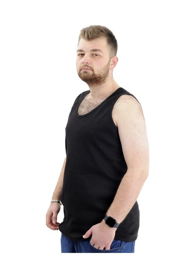 Mode Xl Büyük Beden Erkek Kolsuz Atlet 6341 Antramelanj Antrasit Melanj