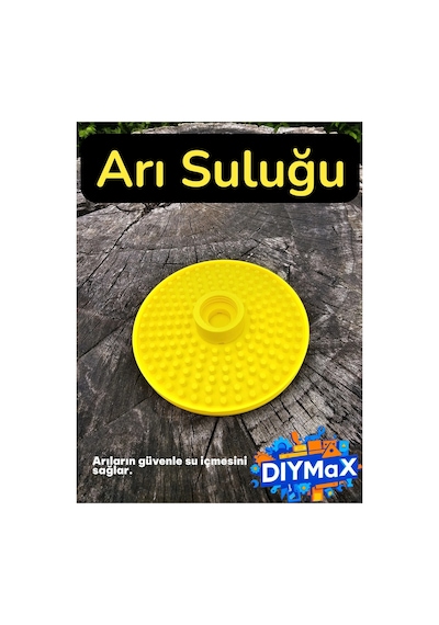 Arı Suluğu Pet Şişe Uyumlu Güvenli Arı Su Verici - Kaymaz Konma Yüzeyi - Sari Sarı