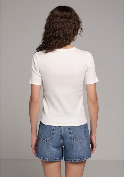 Colin's Colins Slim Fit Yuvarlak Yaka Düz Kadın Beyaz Kısa Kol Tişört Cl1080872 Q1.v1 Ofw