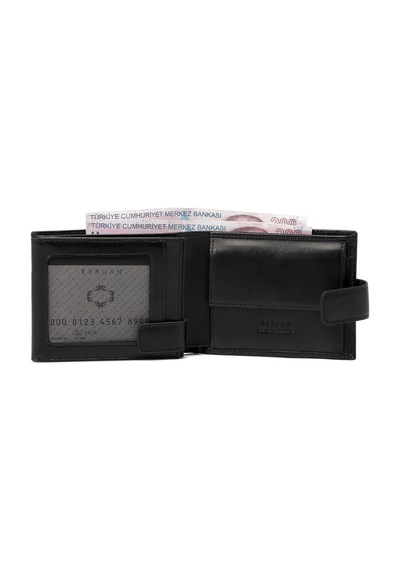 Tergan Siyah Unisex Deri Cüzdanı 01638A97