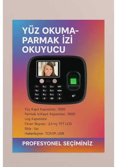 Kablosuz Wifi Kartlı -Yüz Okuma- Personel Giriş Çıkış Takip Ürünü -Maaş Puantaj Programı(10 Kart Dahil)