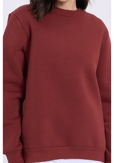 Tudors Kadın Oversize Geniş Kesim Pamuklu 3 İplik İçi Polarlı Basic Kiremit Bisiklet Yaka Sweatshirt-41557 Kiremit Tudors Kadın Oversize Geniş Kesim Pamuklu 3 İplik İçi Polarlı Basic Kiremit Bisiklet Yaka Sweatshirt-41557 Kiremit