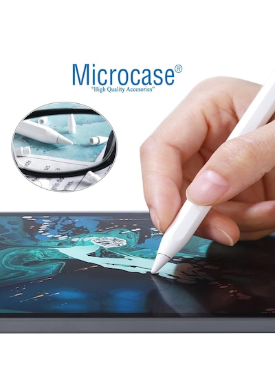 Microcase Apple Pencil 1-2 Nesil Pencil Usb-c Pro İle Uyumlu Yüksek Hassasiyetli Yedek Uç 4 Adet -al4762 Beyaz