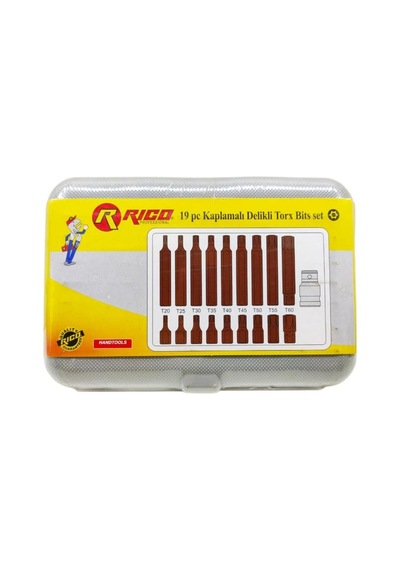 Nalburkent Rico Manyetik Kaplamalı Delikli Torx Bits Set 19 Parça Kk0003
