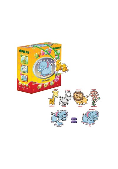 8766 Dıytoy Süper Renkli 5'I1 Kutuda Puzzle - Orman - 3 4 5 6 7 P