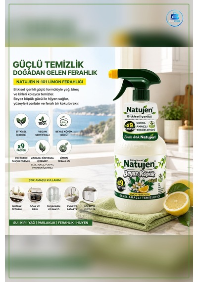 Yüzey Temizleyici Limon Ferahlığı Genel Amaçlı Beyaz Köpük Bitkis Tekli