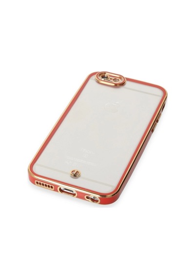 Apple Uyumlu  iPhone 6 Kılıf Liva Lens Silikon Kırmızı