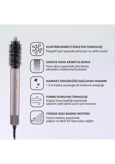Tr Hairmony 4606h Plus Saç Kurutma Ve Şekillendirme Set Su Mor, Deri Kutulu