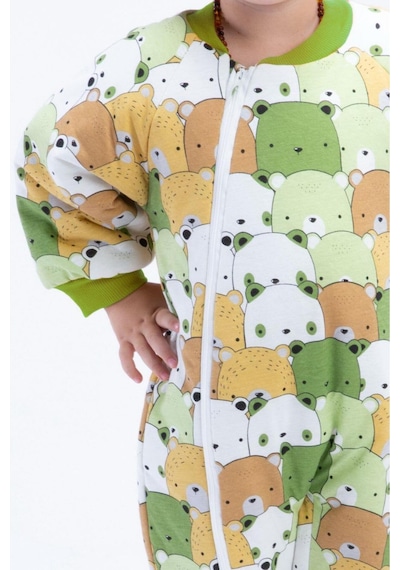Babyhola 2-9 Yaş Kalın Elyaf Dolgulu 2.5 Tog Premium Kalite Çocuk Uyku Tulumu 23504 Yeşil