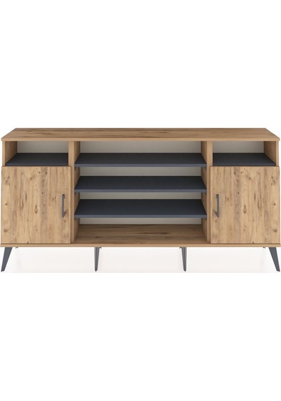 Arges Konsol 5 Raflı 2 Kapaklı 176x30x83 Çam-çam/antrasit Çam/antrasit Arges Konsol 5 Raflı 2 Kapaklı 176x30x83 Çam-çam/antrasit Çam/antrasit