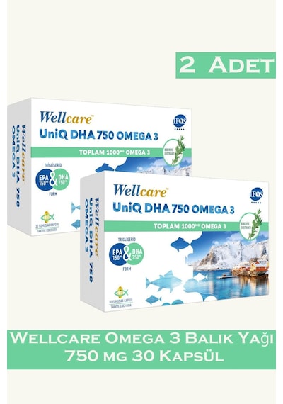 Omega 3 Balık Yağı 750 Mg 30 Kapsül 2 Adet