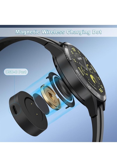 Caseonn Honor Magic Watch 2 42mm Manyetik Usb Hızlı Şarj Kablosu Siyah