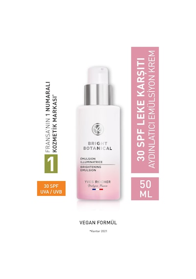 Yves Rocher Leke Ve Kırışık Karşıtı Bitkisel Bakım Bright Botanical - E Vitamini - 30 Spf Emülsiyon Krem-50 ML