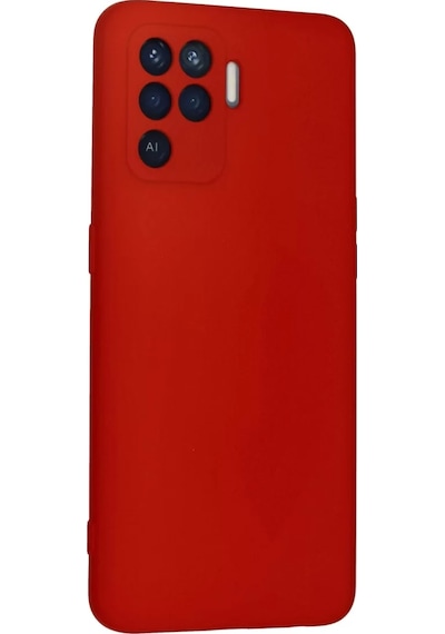 Newface Oppo Reno 5 Lite Kılıf Nano İçi Kadife Silikon - Kırmızı Renk: Kırmızı