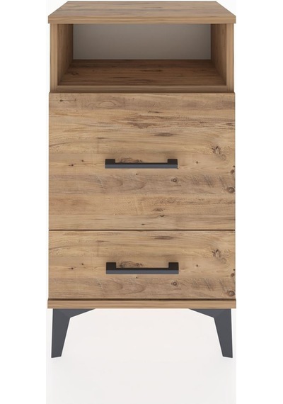 Arges Komodin Tek Raflı 2 Çekmeceli 44x30x80 Çam-çam Atlas Çam