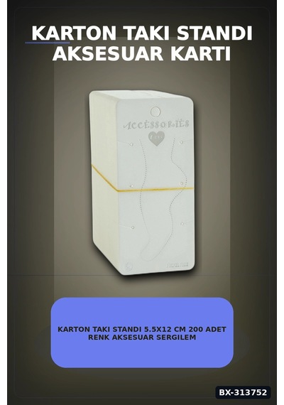 Karton Takı Standı 5.5x12 Cm 200 Adet Renk Aksesuar Sergileme Kartı Bx-313752