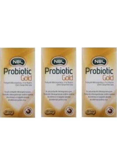 3 Adet Nbl Probiotic Gold 20 Saşe Gıda Takviyesi