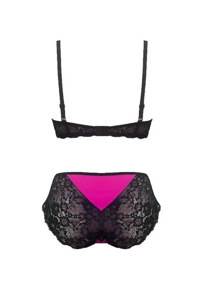 Deep Secret Pembe Mıcro-siyah Dantelli Sütyen Külot Çamaşır Takım Ds200608st 001