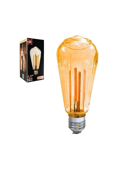 Ayt Ledx St-64 Kırılmaz Gövde 4,5 Watt Çizgili Rustik Ampul Dekoratif Lamba Aytınlatma