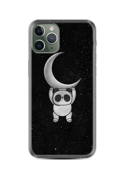 Iphone 14 Pro Max Uyumlu Kılıf Resimli Desenli Silikon Platinium Series Panda Moon 1811
