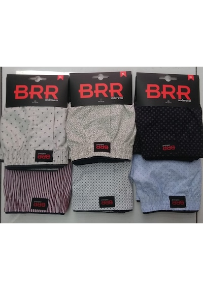 Brr Erkek % 100 Poplin Pamuk Boxer Terletmez 3 Adet Brr03
