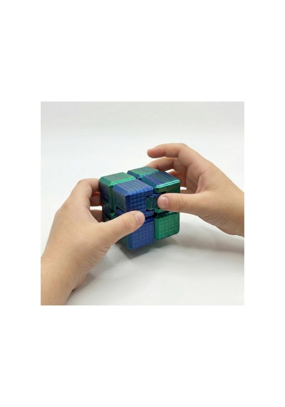 3d Baskı Metalik Mavi & Yeşil Sonsuzluk Küpü Infinity Cube - Dokulu Stres Giderici Fidget Oyuncak