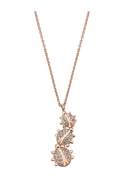 925 Ayar Gümüş Rose Uğur Böcekleri Kolye - 23177501 Rose Gold