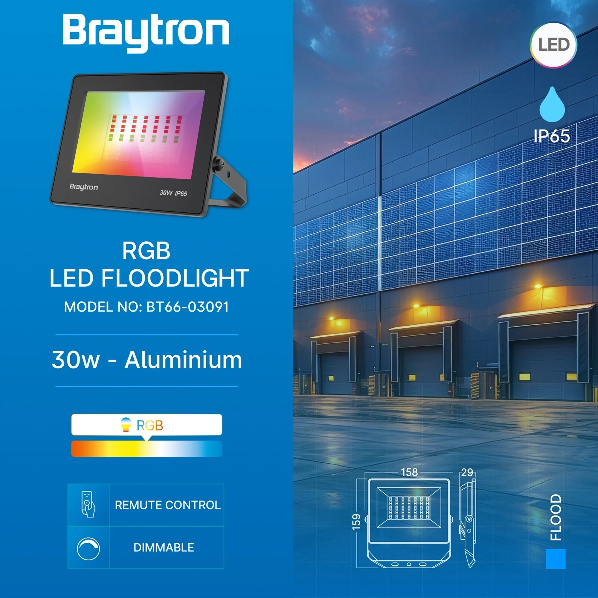 Rgb 30w Led Projektör Kumandalı