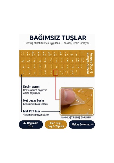 Premium Yapışkanlı Beyaz Arapça Harfler Arapça Klavye Etiketleri Şeffaf Mat Dizüstü Ve Masaüstü Klavyeler İçin Standart 11x13 Mm Tuş Uyumu Diğer Premium Yapışkanlı Beyaz Arapça Harfler Arapça Klavye Etiketleri Şeffaf Mat Dizüstü Ve Masaüstü Klavyeler İçin Standart 11x13 Mm Tuş Uyumu Diğer