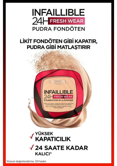 Infaillible 24h Fresh Wear Pudra Fondöten 40 Cashmere Çok Renkli