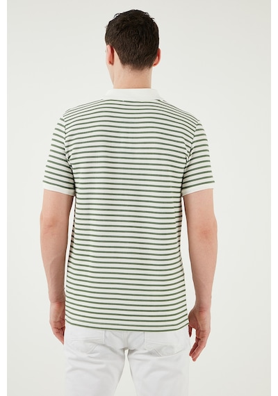 Buratti Pamuklu Regular Fit Çizgili Erkek Polo Yaka T Shirt 5903009 Elma Yeşili