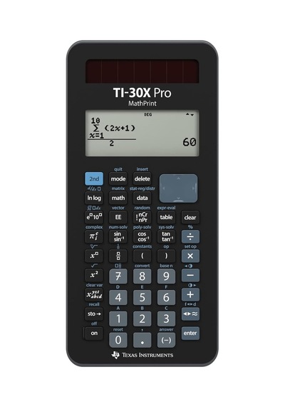 Tı-30x Pro Mathprint Okul Hesap Makinesi 4 Satırlı Yüksek Çözünürlüklü Ekran, Güneş Enerjisi Ve Pille Çalışır , Siyah Çok Renkli