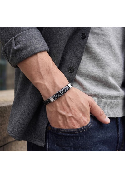 Moncuk Design Obsidyen Nova Doğal Taşlı Deri Çelik Erkek Bileklik 33512b1d18 Çok Renkli