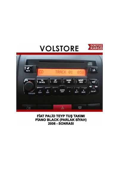 Fiat Palio Teyp Tuş Takımı Parlak Siyah Pianoblack 2006 Sonrası