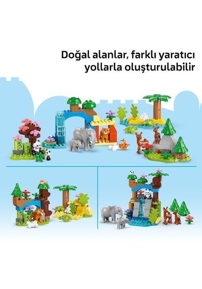 LEGO® DUPLO® Kasabası 3’ü 1 Arada Vahşi Hayvan Aileleri 10446 - 2 Yaş ve Üzeri Küçük Çocuklar için Eğitici Oyuncak Yapım Seti (92 Parça)