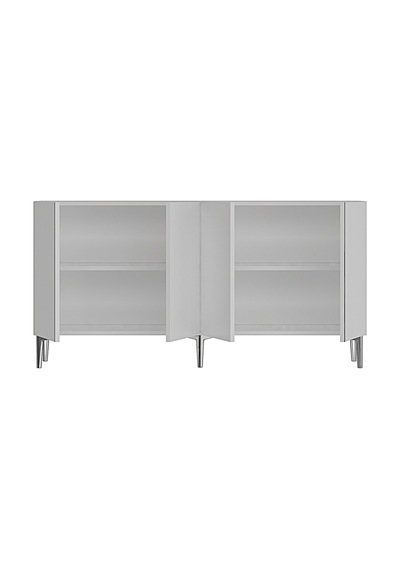 Ka1524bs Poli Konsol Ve Tv Sehpası Beyaz-silver 150cm Beyaz - Gümüş