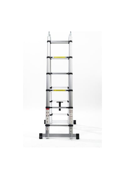 Cardilife 190cm+190cm 6+6 Basamaklı A Tipi Açılır Teleskopik Alüminyum Merdiven 6+6