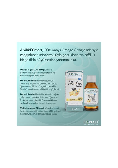 Alvikid Smart Yüksek Dha İçeren Çocuklara Özel Premium Balık Yağı 150 Ml Şurup