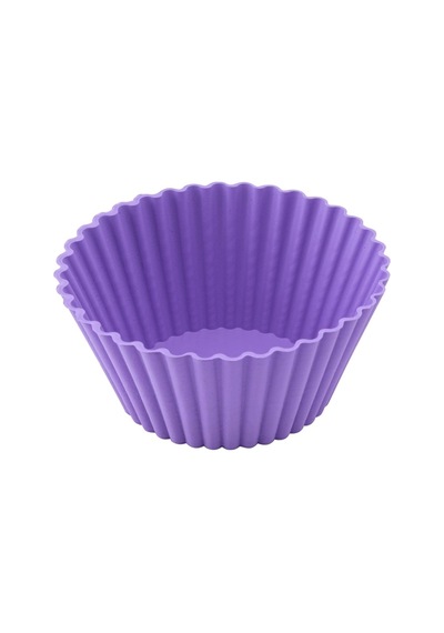 Silikon Tırtıklı Kek Ve Muffin Kalıbı 6 Adet - Lila