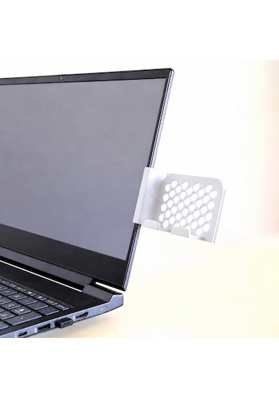 Vaveni 3d Baskı Monitor Telefon Tutucu - Petek Desenli Laptop Kenar Telefon Tutucu-beyaz Arz