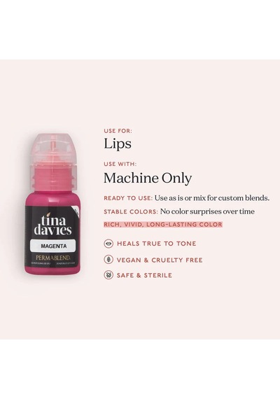 Perma Blend Tina Davies Magenta Kalıcı Makyaj Dudak Pigmenti 15ml