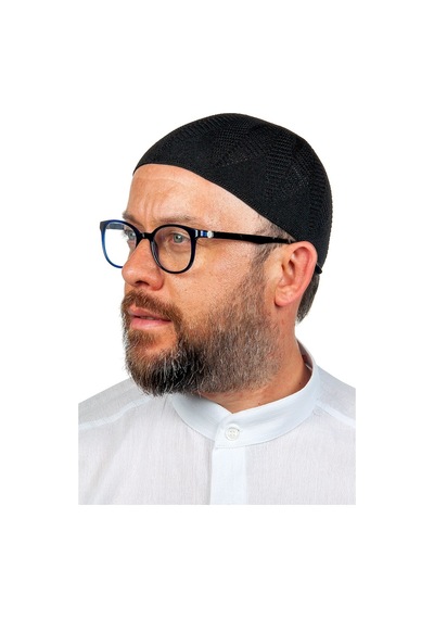 Berra Çelik Örme Dantel Namaz Takkesi Siyah 1 Adet