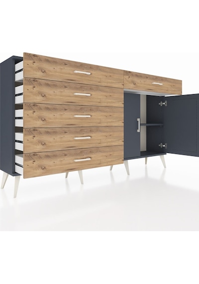 Arges Konsol Tek Raflı 6 Çekmeceli 2 Kapaklı 176x30x99 Antrasit-a Antrasit-antrasit/çam Arges Konsol Tek Raflı 6 Çekmeceli 2 Kapaklı 176x30x99 Antrasit-a Antrasit-antrasit/çam