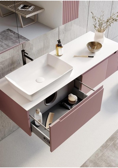 Orka Bıella 140 Alt Modül + Lavabo Mat Pudra Diğer Orka Bıella 140 Alt Modül + Lavabo Mat Pudra Diğer