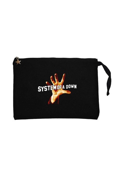 System of a Down 1998 Siyah Clutch Astarlı Cüzdan / El Çantası Siyah