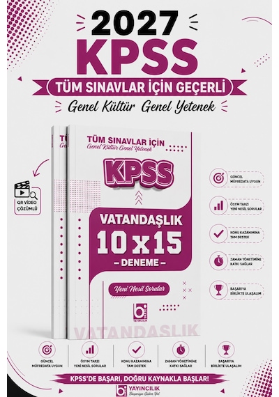 Bigelio 2027 Kpss Tüm Sınavlar İçin Vatandaşlık 10 X 15 Deneme Sınavı Bigelio Yayıncılık