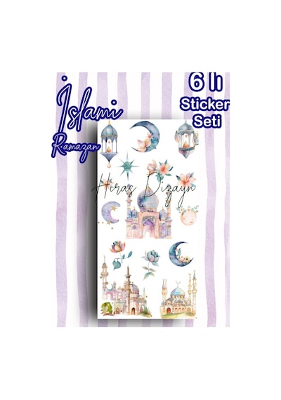 Hiras Dizayn Ramazan ve İslami Temalı Sticker Seti 6 Sayfa